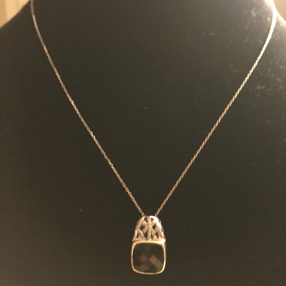 Black OnyxSterling silver pendant necklace